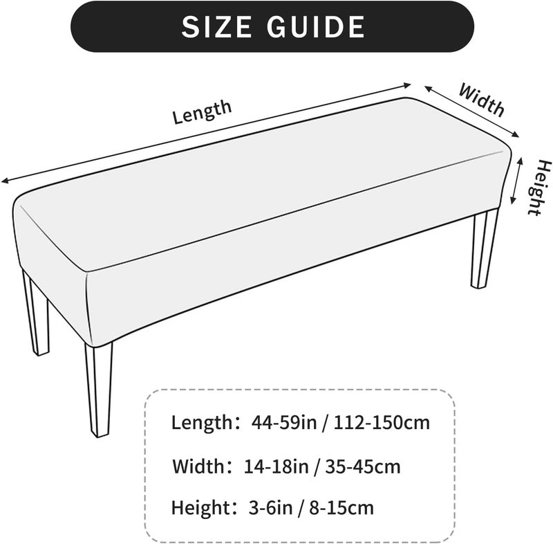 FORCHEER Velvet Bench Slipcover - Washable Cover for Living Room, Kitchen & Bedroom (Velvet-Beige) - Image 2